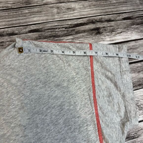 Lou & Grey Women's Basic T Tee Shirt S SM Small Grey Gray Red Contrast Stitching - Picture 10 of 12